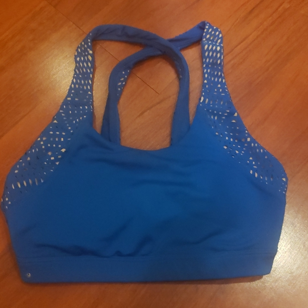 Blue alo padded sports bra